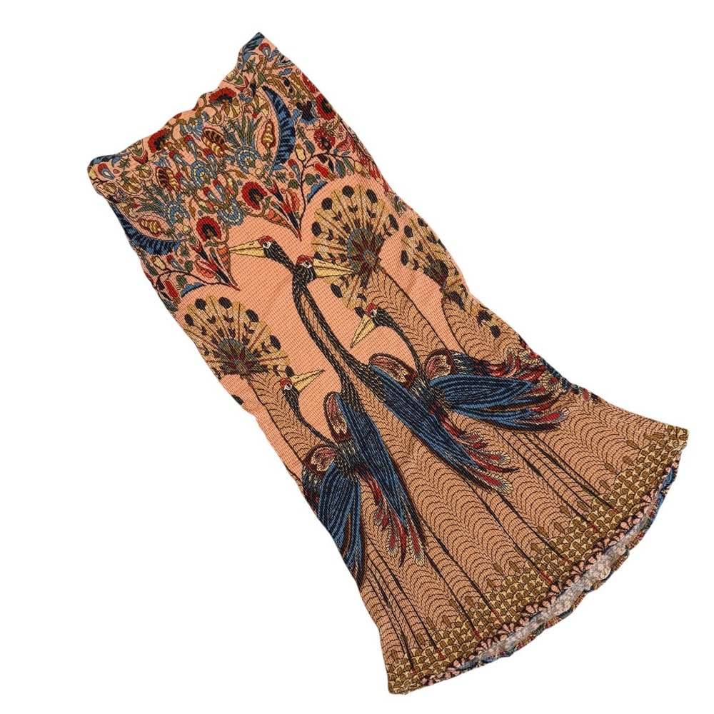 FARM Rio Peach Floral Maxi Skirt with Blue & Green Accents - Picture 2 of 9